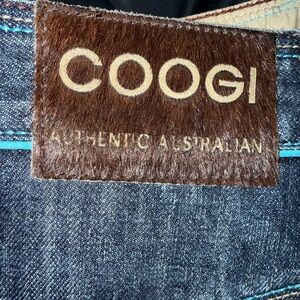 COOGI Dark Blue Men's Jeans with Brown Accents